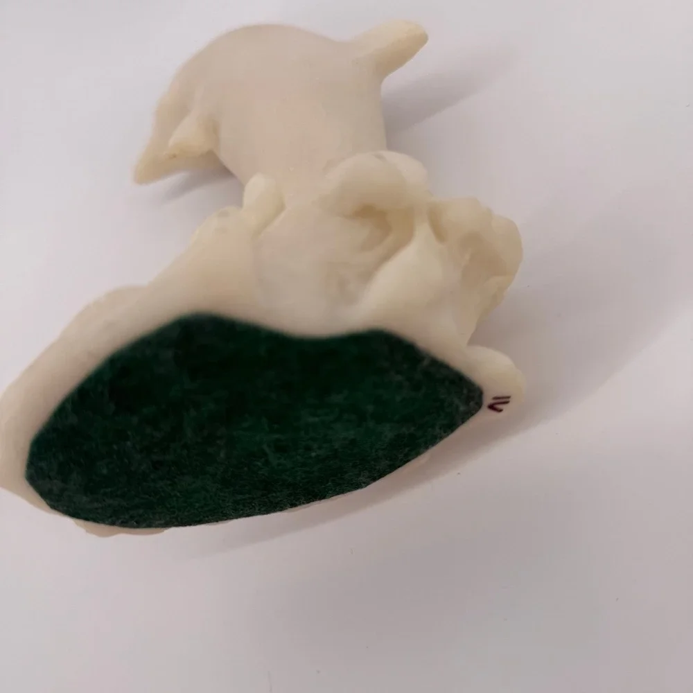Vintage Hand Carved Alabaster Dolphin Sculpture Figure Cream Coastal Ocean 7